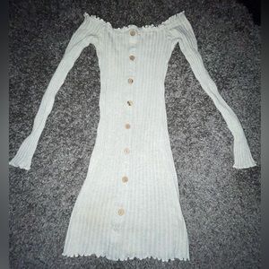 Gray ribbed dress